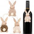 [F410551] Anhänger Hase mit Bommel sortiert (Braun, Creme, Natur) ca. 100x50 mm